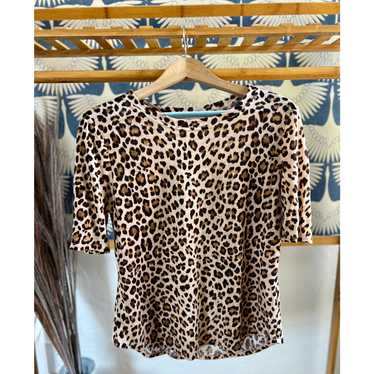 Rebecca Taylor Cleo top Leopard Silk Blend Top size 8