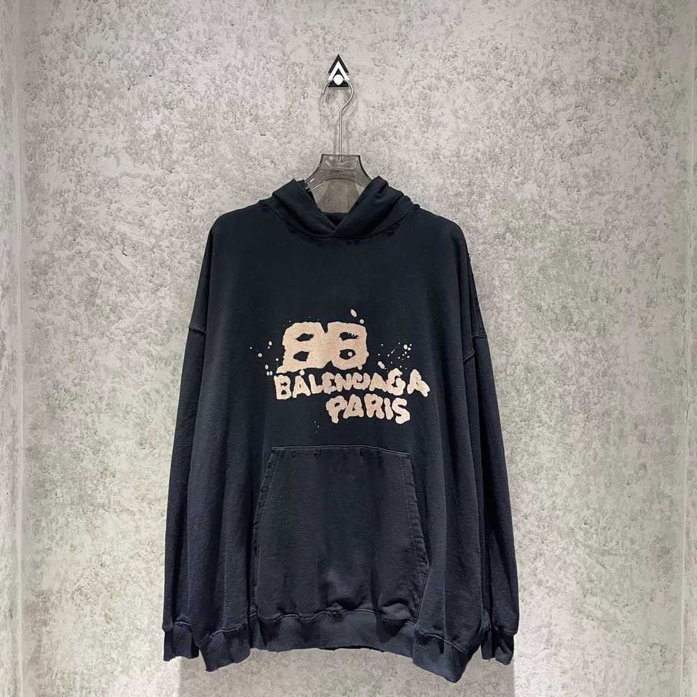 Balenciaga Balenciaga Double B Graffiti Logo Blac… - image 1