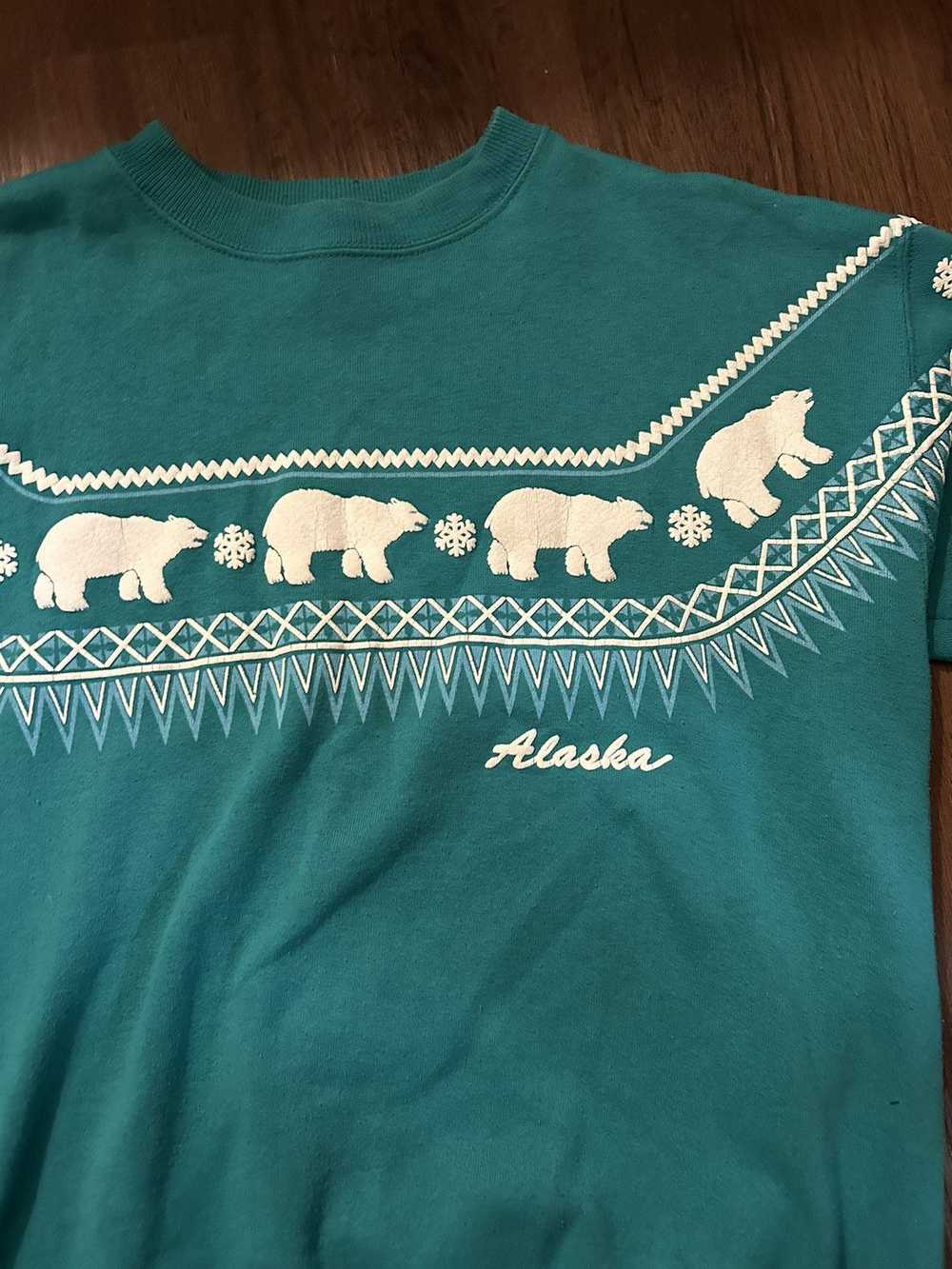 Hanes × Vintage Vintage Puff Print Alaska Sweatsh… - image 2