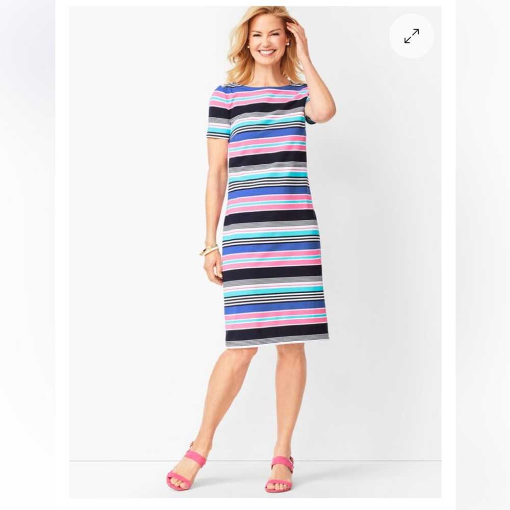 MULTICOLOR STRIPE JERSEY SHIFT DRESS BY TALBOTS - image 2