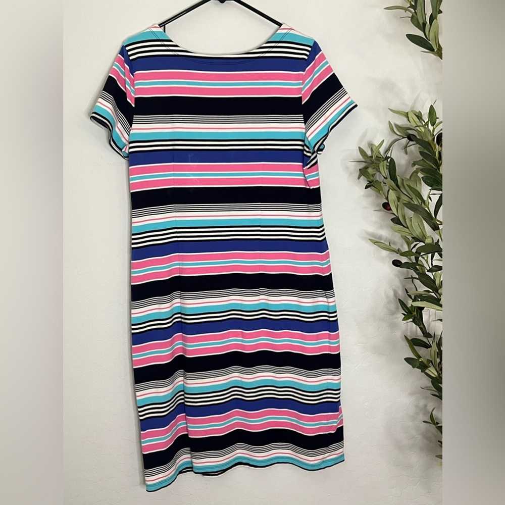 MULTICOLOR STRIPE JERSEY SHIFT DRESS BY TALBOTS - image 4