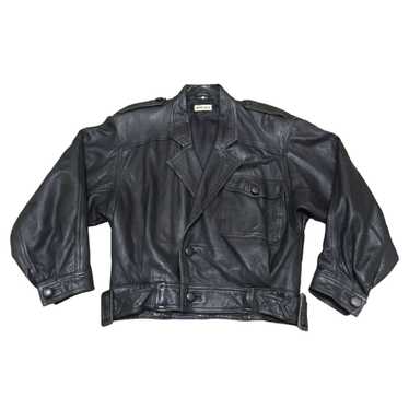 Designer × Leather Jacket × Vintage Rare Design V… - image 1