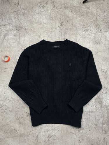 AllSaints black kee crew neck oversized order knit sweater