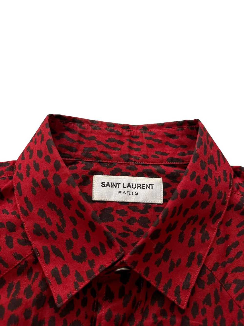 Saint Laurent Paris Sz40 2014 Red Cat Western Shi… - image 4