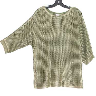 Chicos Womens Sweater Shine Open Stitch Pullover M