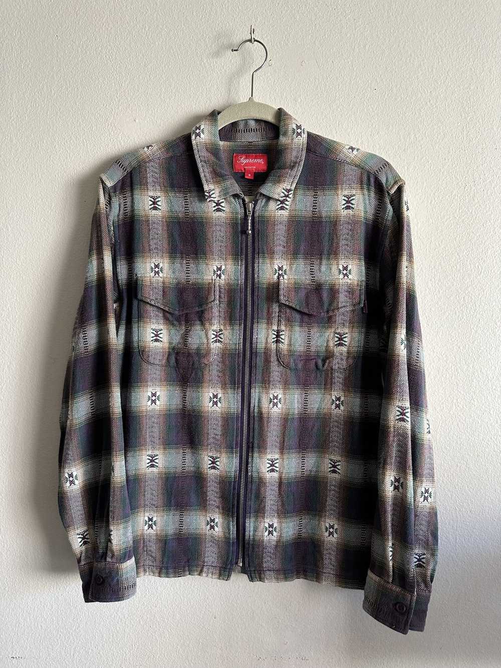 Supreme FINAL DROP Plaid Flannel Zip-Up Shirt - image 1