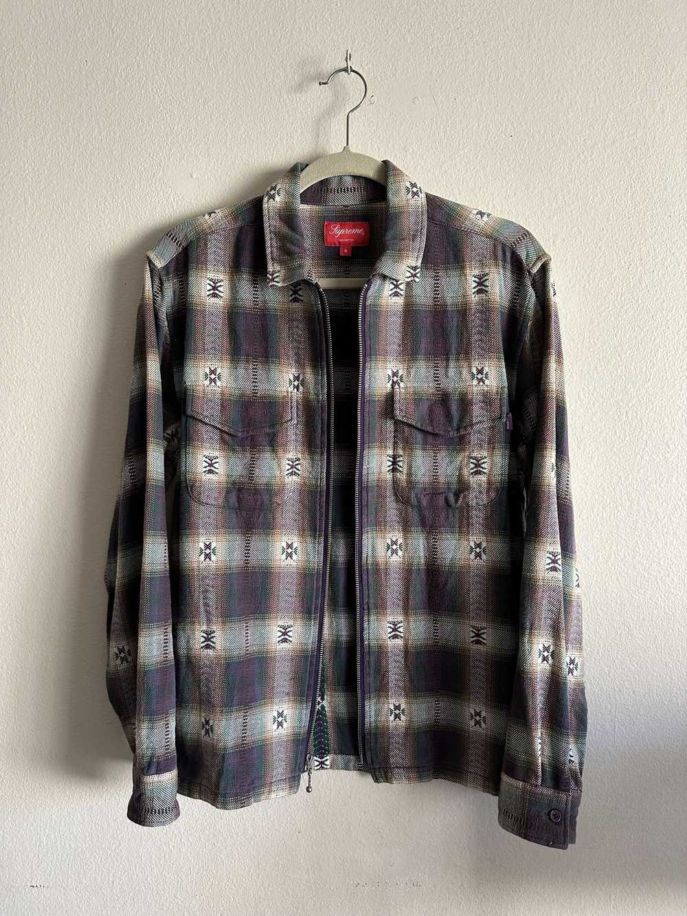 Supreme FINAL DROP Plaid Flannel Zip-Up Shirt - image 3