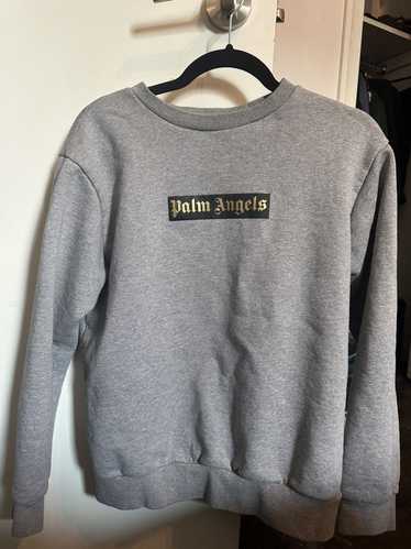 Palm Angels Palm Angels Grey Box Logo Crewneck Gol