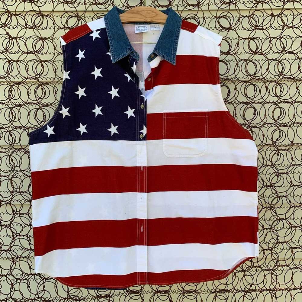 Vintage Vintage 90s Carolina Blues American Flag … - image 1