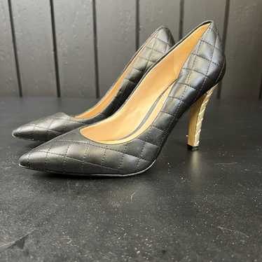 Karl Lagerfeld Anara Quilt Leather Pumps Black Gol