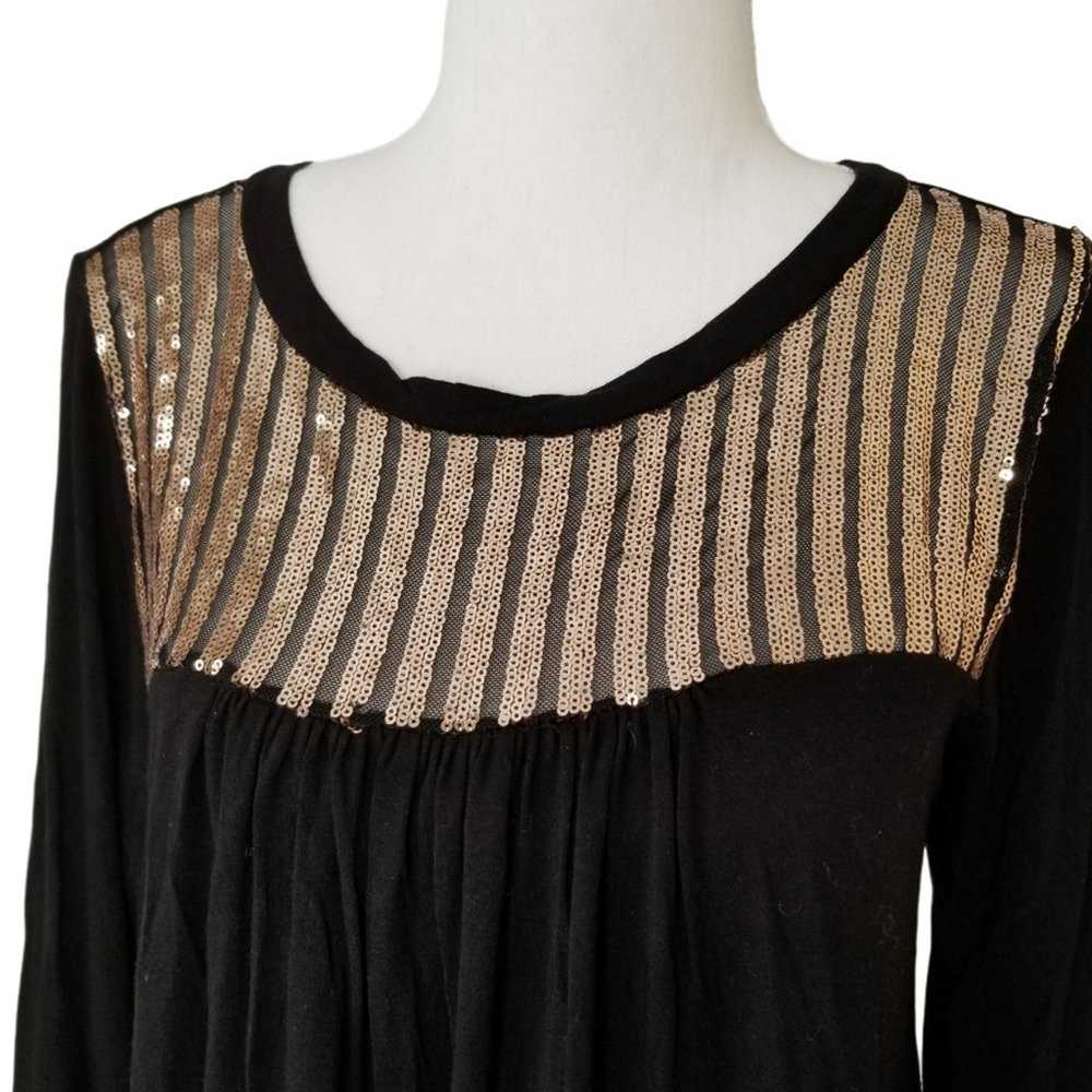 Sun n Moon, sequin striped long sleeve top Size M - image 4