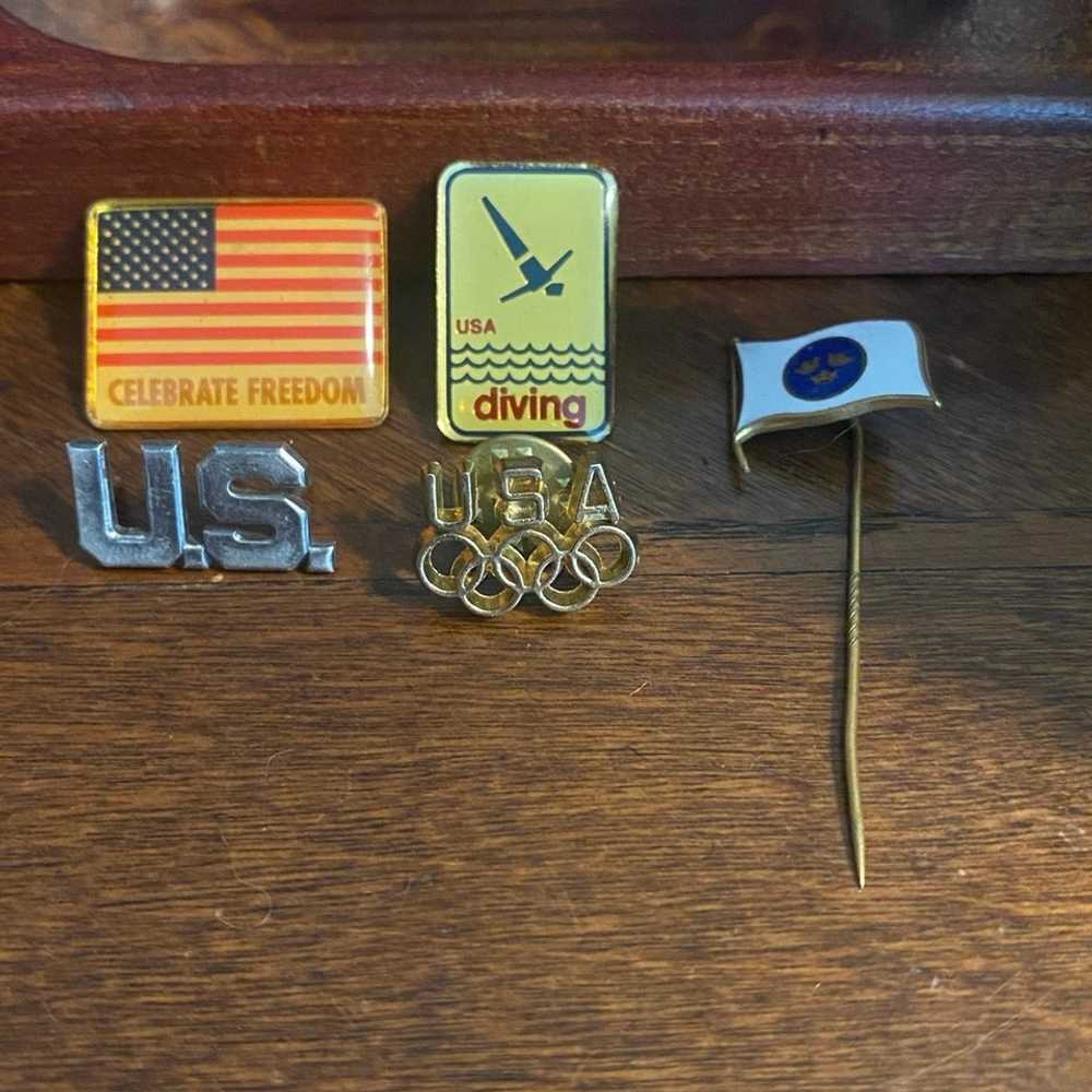 Lot Of 5 Lapel Pins-OLYMPICS- Military- Patriotic - image 1