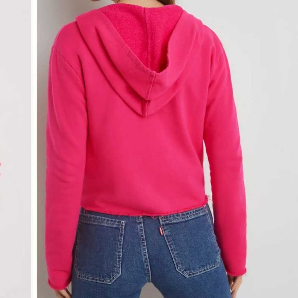 Anthropologie T.La Alex Cropped Hoodie Size S Pink - image 2