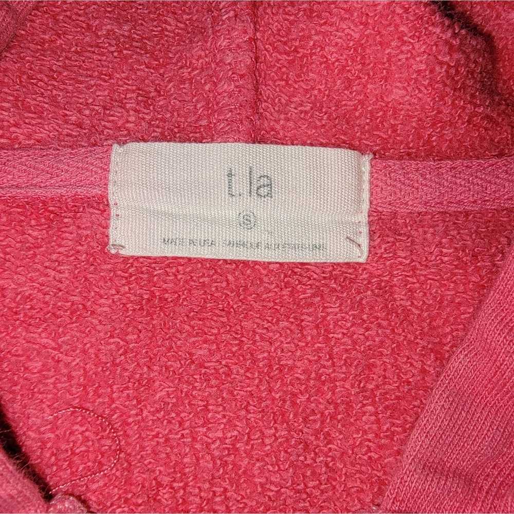 Anthropologie T.La Alex Cropped Hoodie Size S Pink - image 6