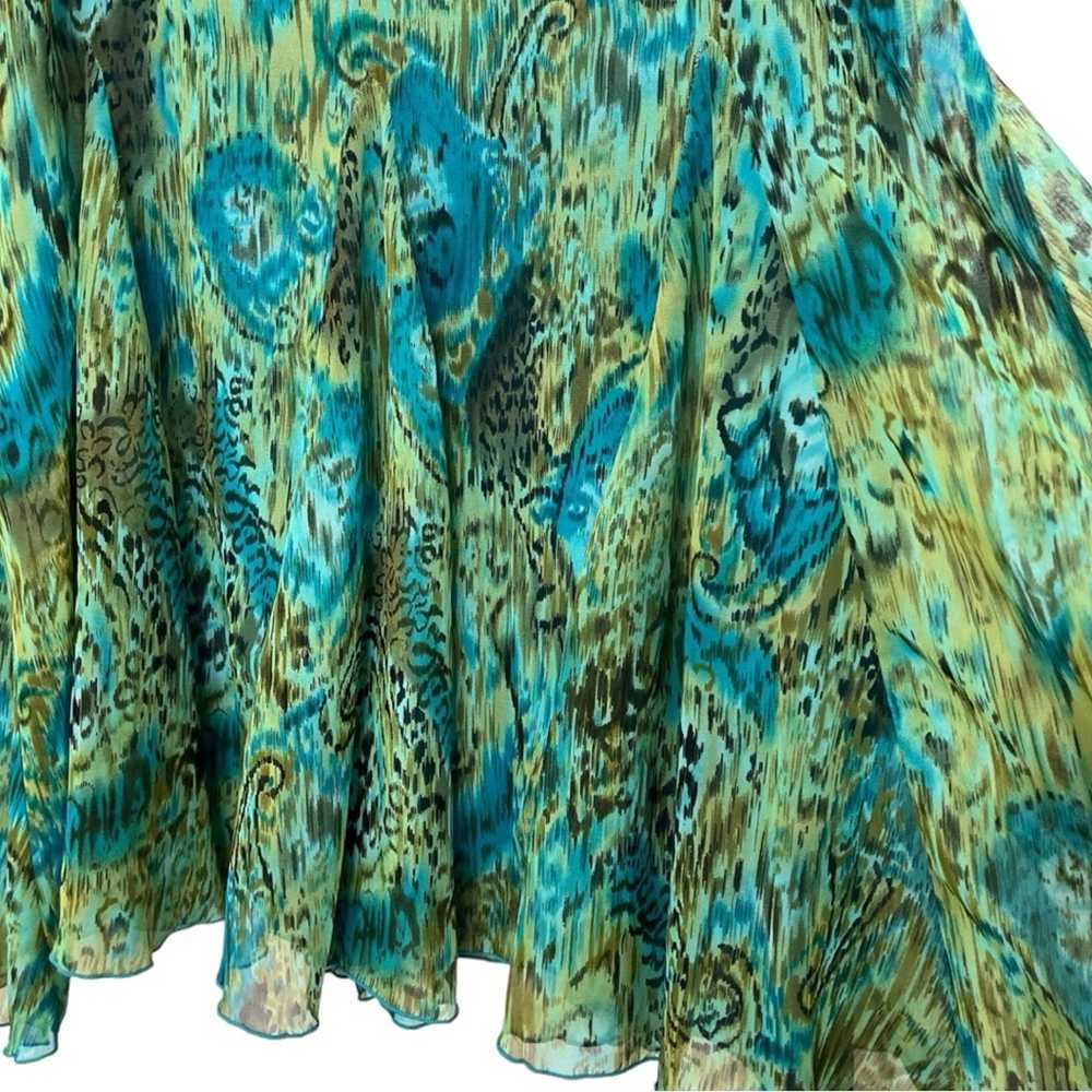 Coldwater Creek Plus Size Midi Skirt, Teal/Green … - image 4