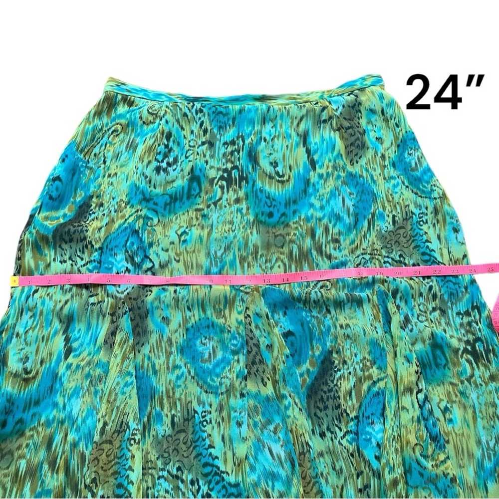 Coldwater Creek Plus Size Midi Skirt, Teal/Green … - image 7