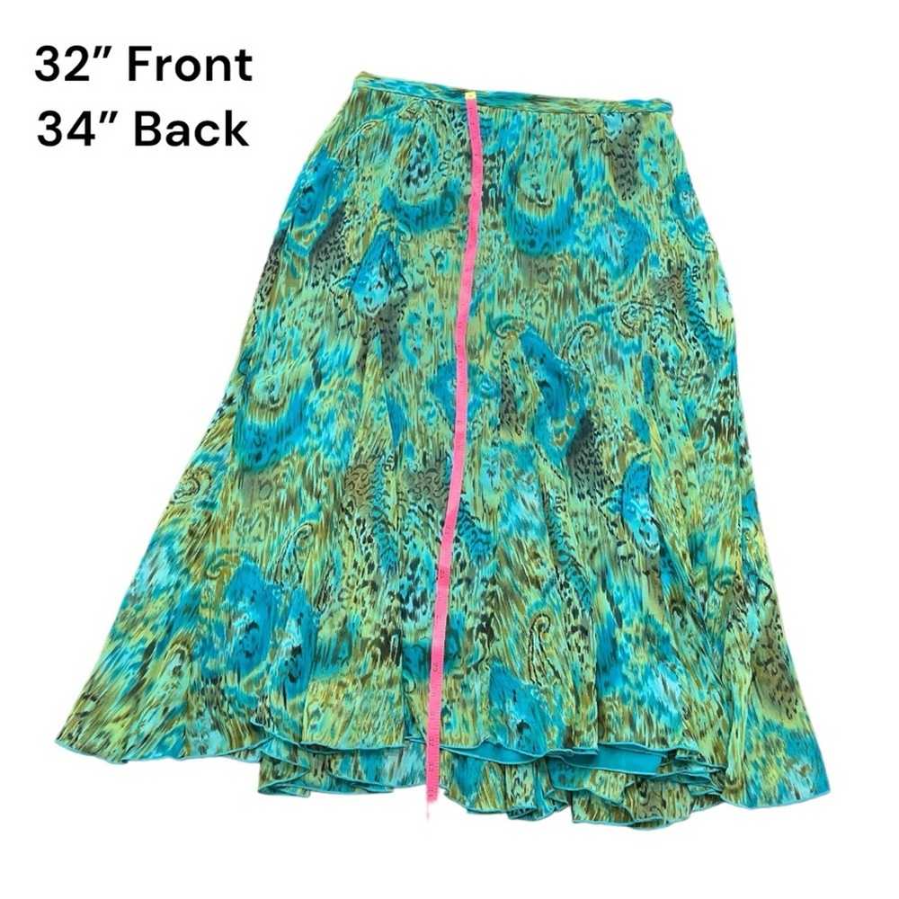 Coldwater Creek Plus Size Midi Skirt, Teal/Green … - image 8