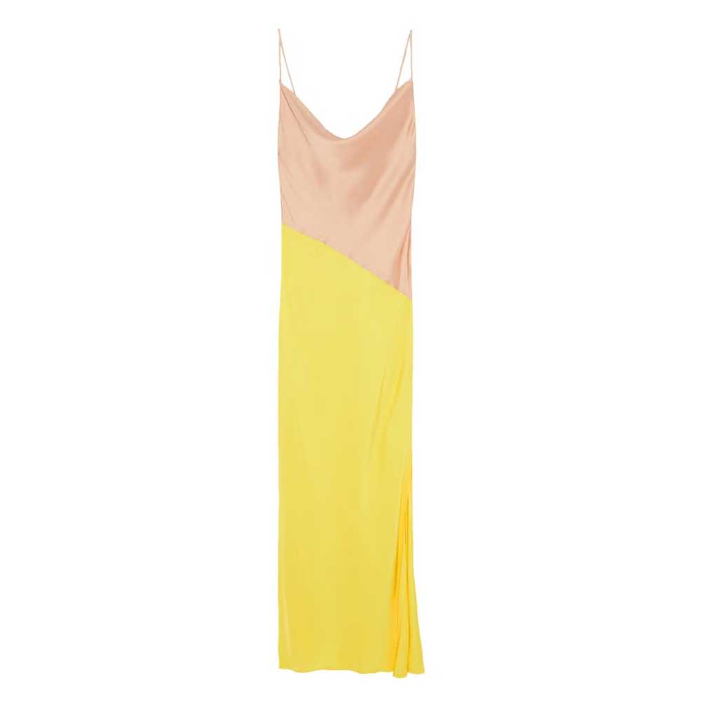 Zara Satin Midi Slip Dress Cowl Neck Colorful Yel… - image 5