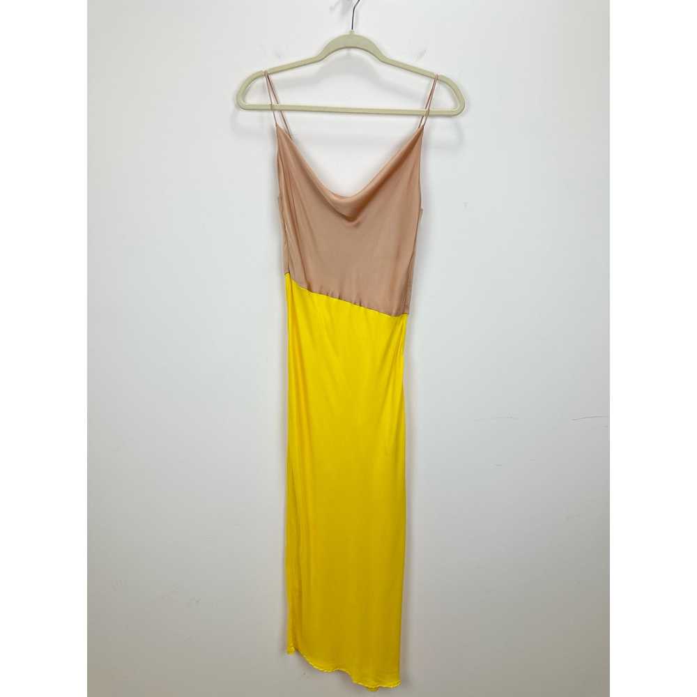 Zara Satin Midi Slip Dress Cowl Neck Colorful Yel… - image 6