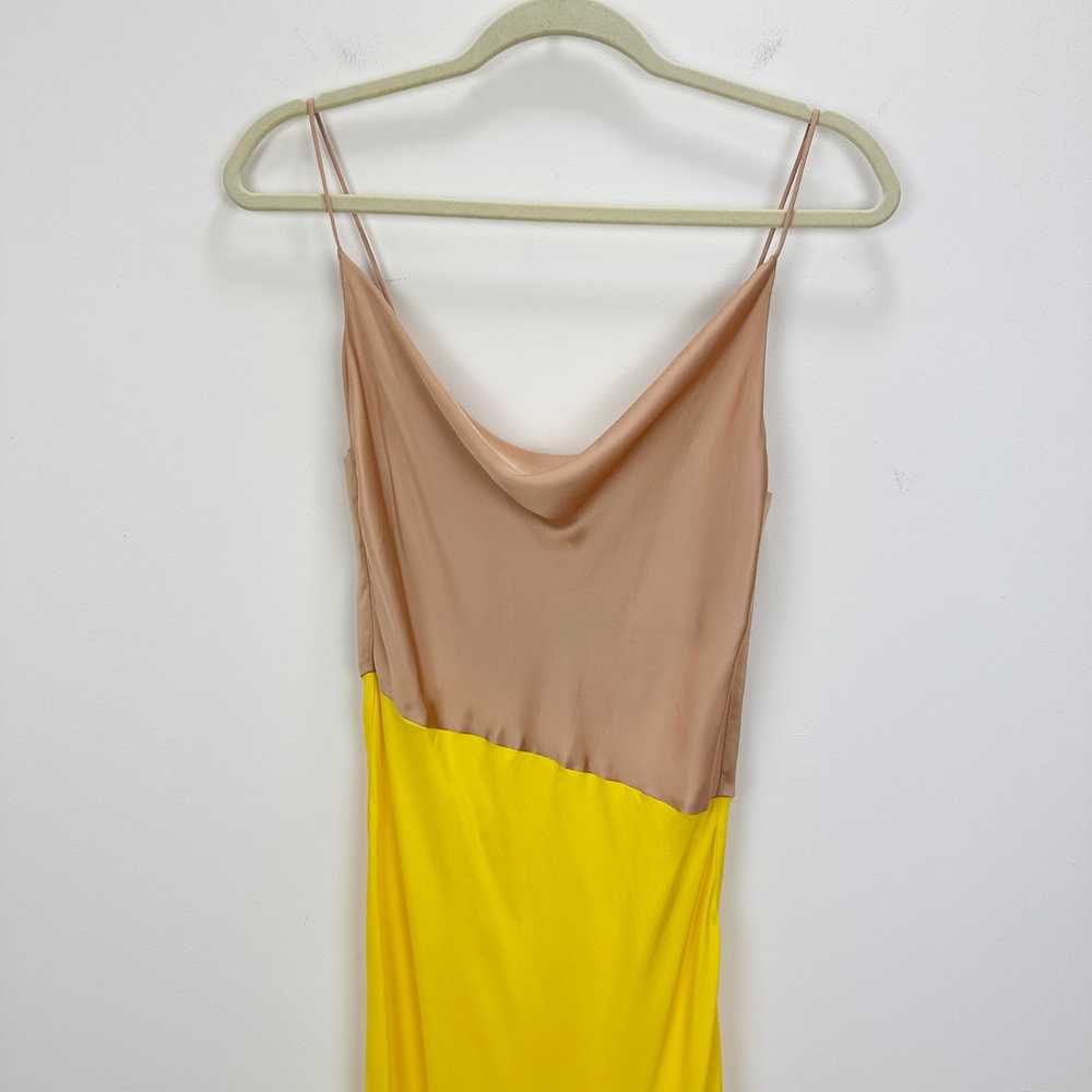 Zara Satin Midi Slip Dress Cowl Neck Colorful Yel… - image 7