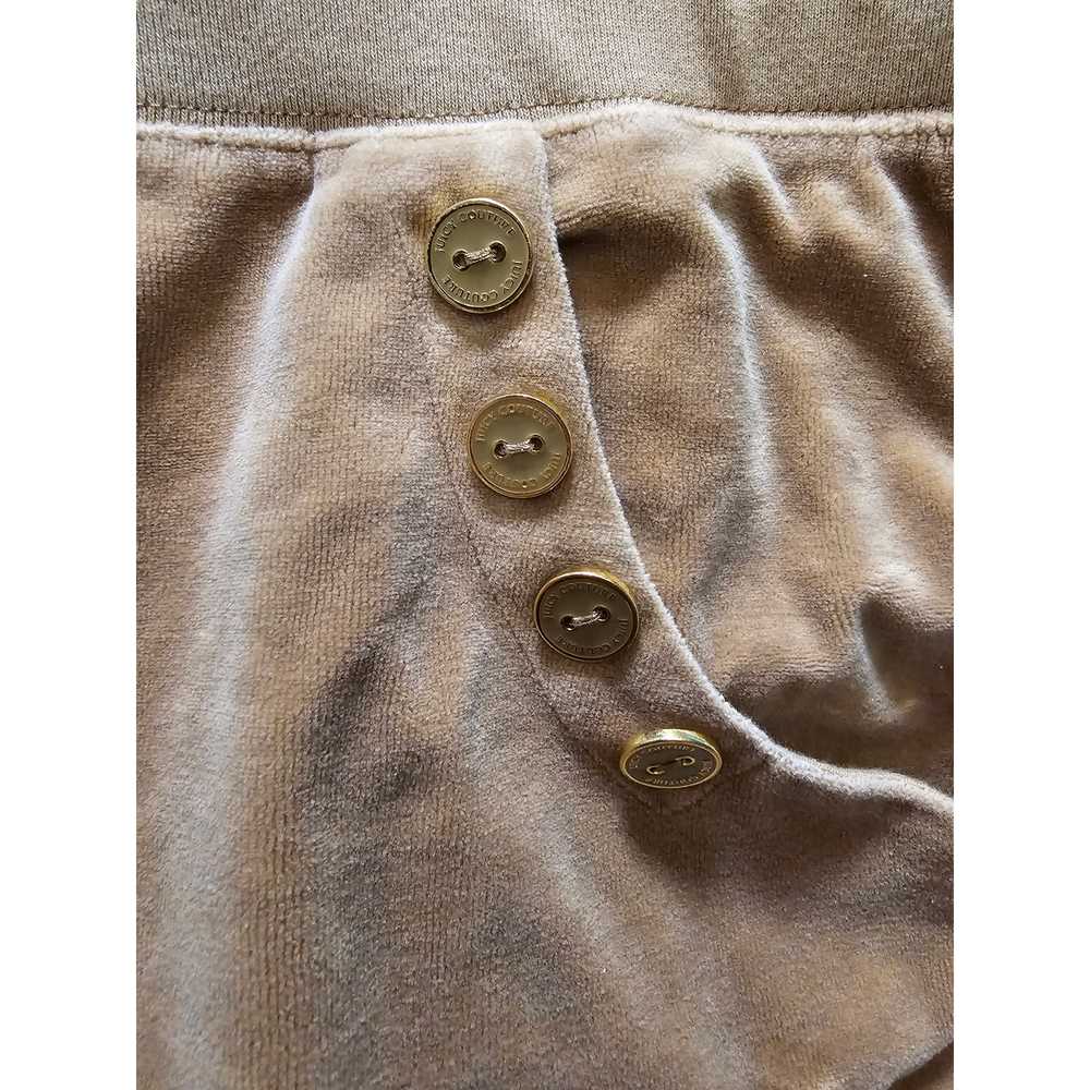 Vintage Y2K Juicy Couture tan velour shorts butto… - image 3