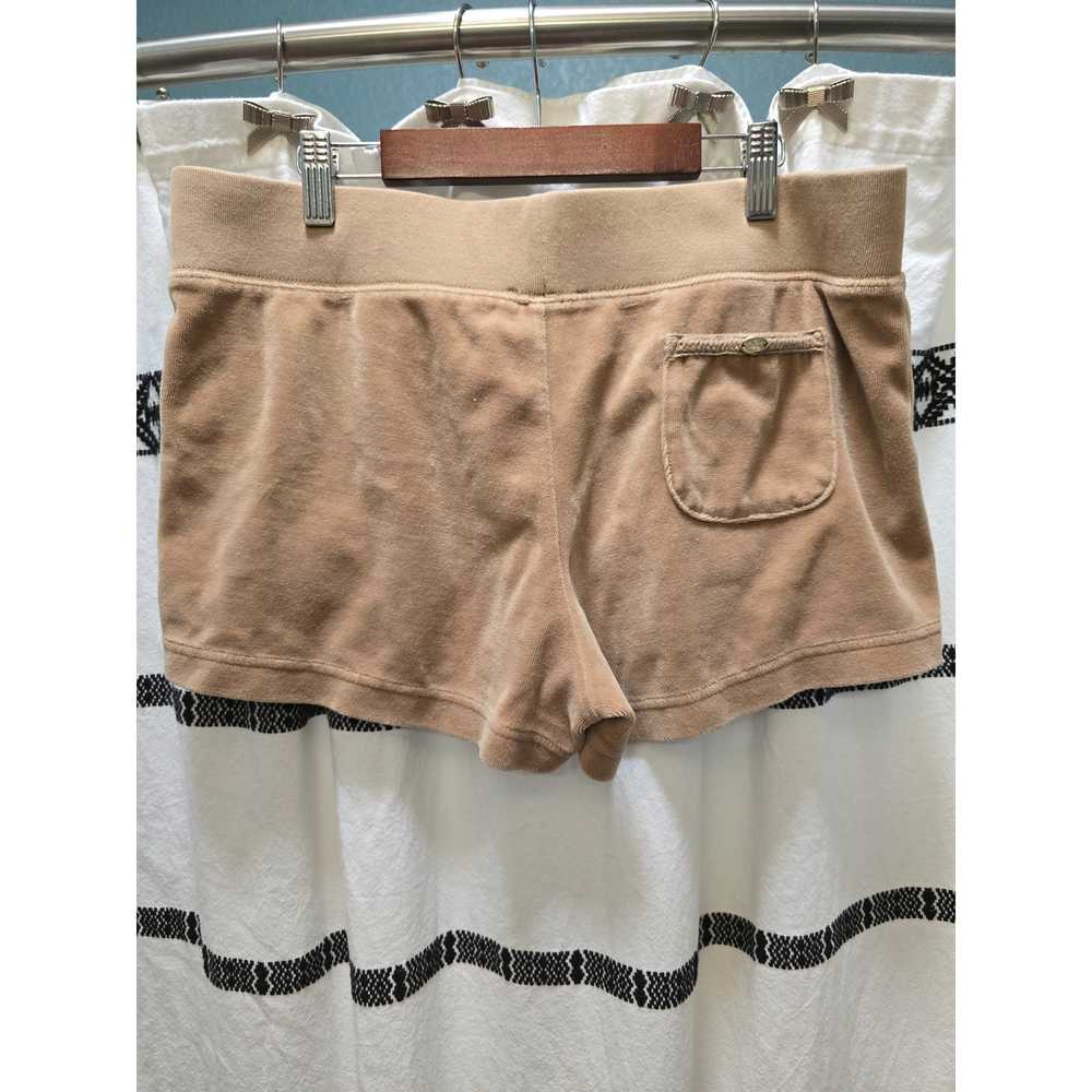 Vintage Y2K Juicy Couture tan velour shorts butto… - image 5