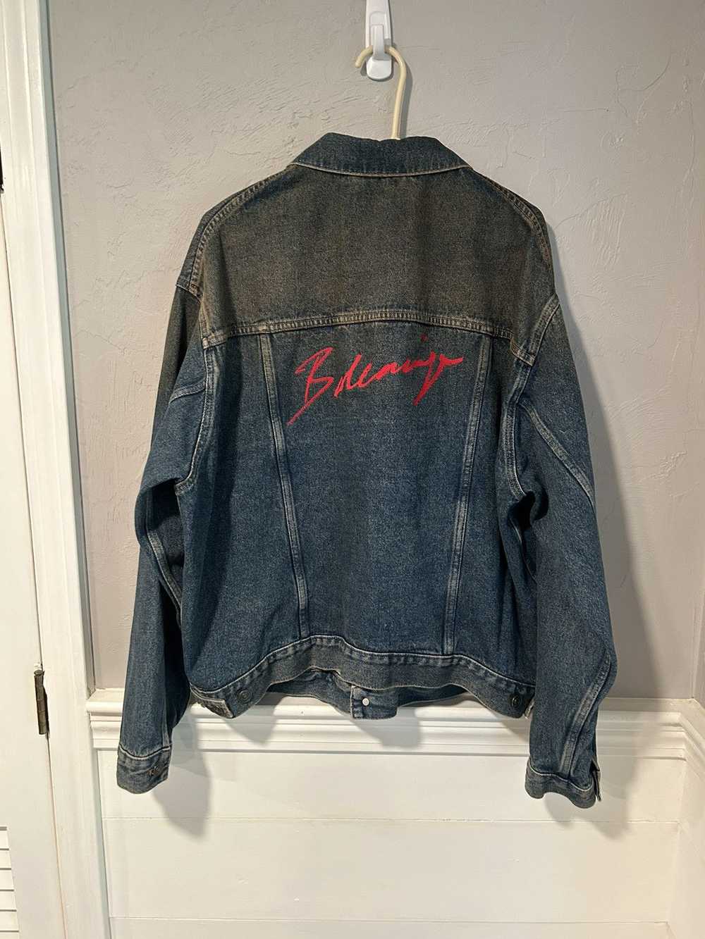 Balenciaga Balenciaga Red Signature Denim Jacket - image 5