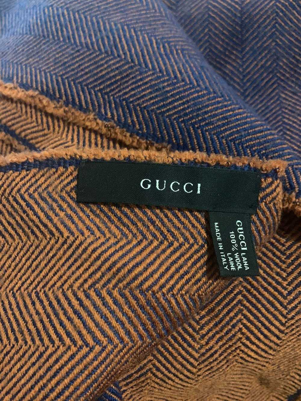 Gucci GUCCI GG Logo 100% Wool Scarf Made in Italy… - image 5