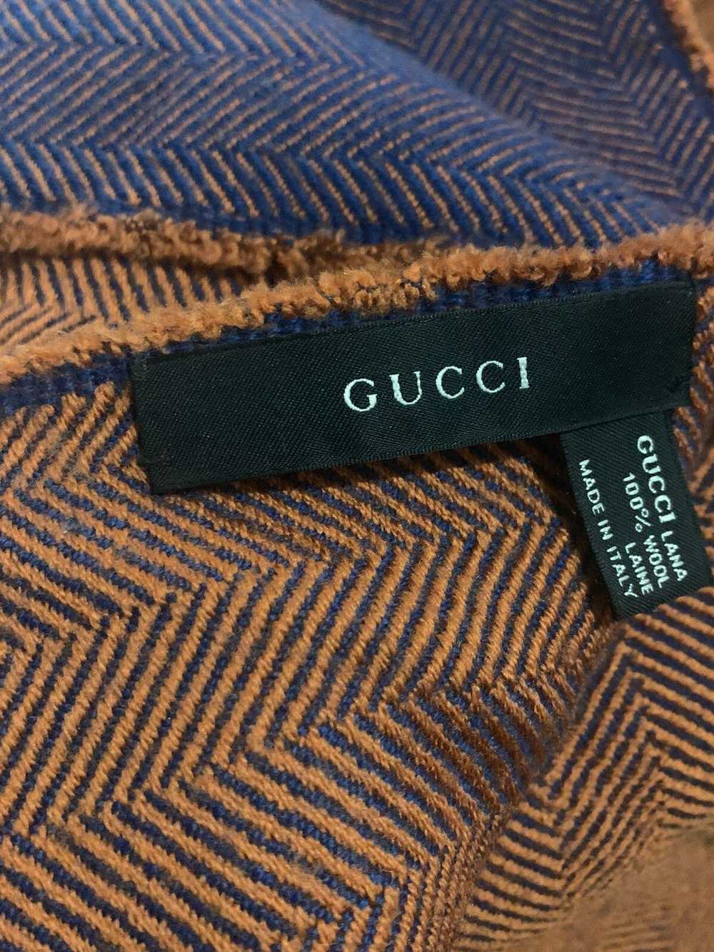 Gucci GUCCI GG Logo 100% Wool Scarf Made in Italy… - image 6