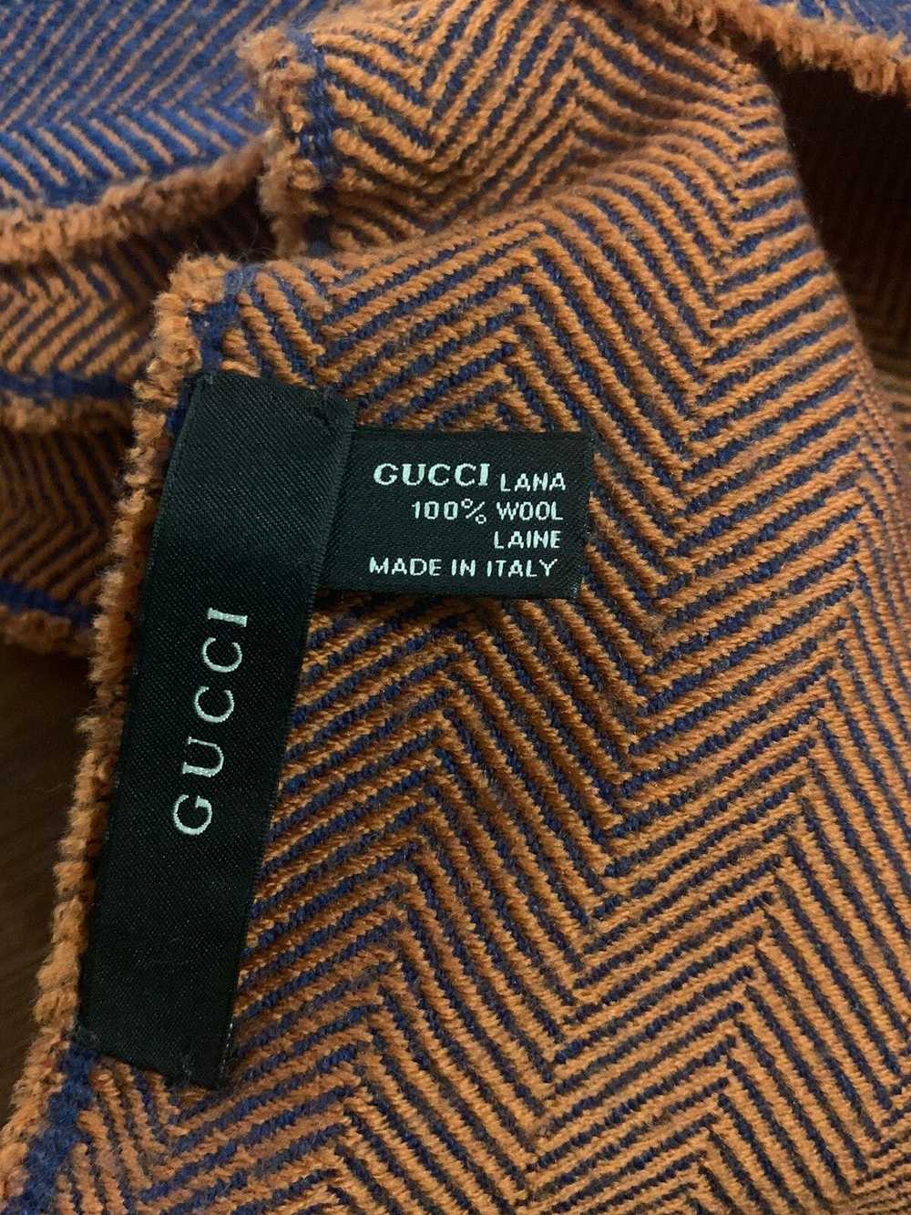 Gucci GUCCI GG Logo 100% Wool Scarf Made in Italy… - image 7