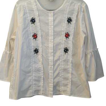 Women’s Embroidered Boho 3/4 length sleeve shirt-… - image 1