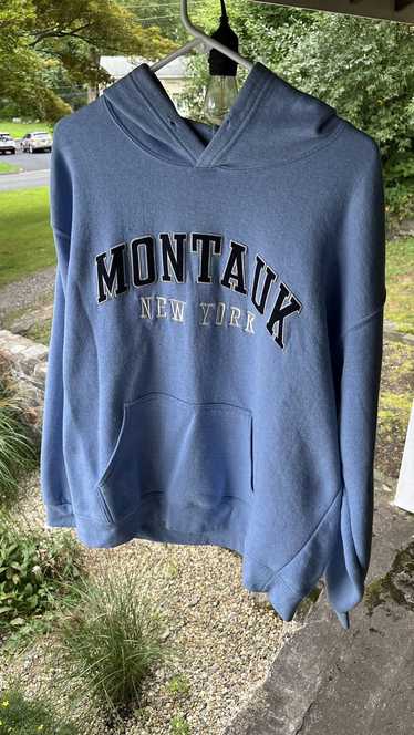 Vintage Embroidered montauk light blue hoodie