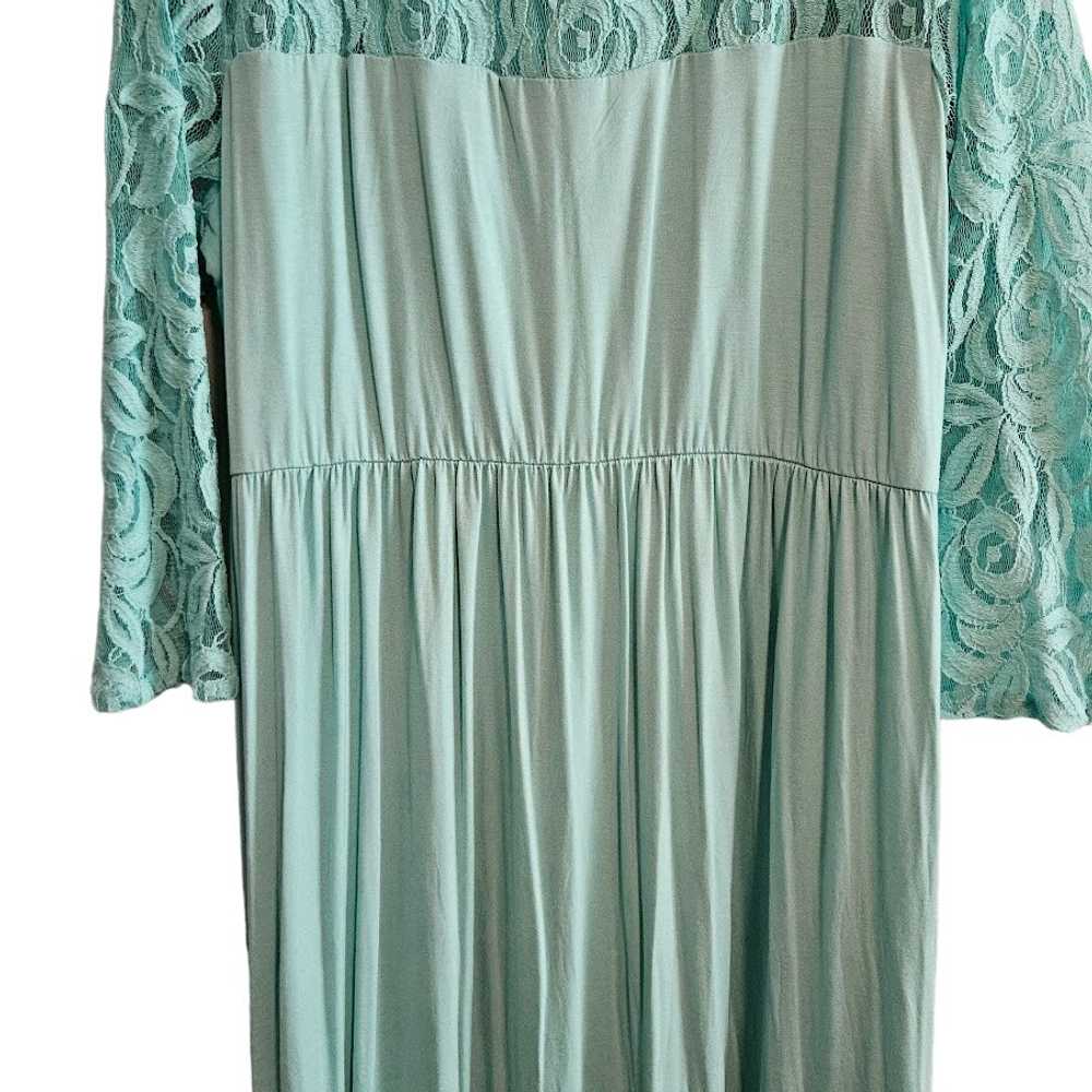 3XL Chic Soul 3/4 length sleeve maxi dress sea fo… - image 4