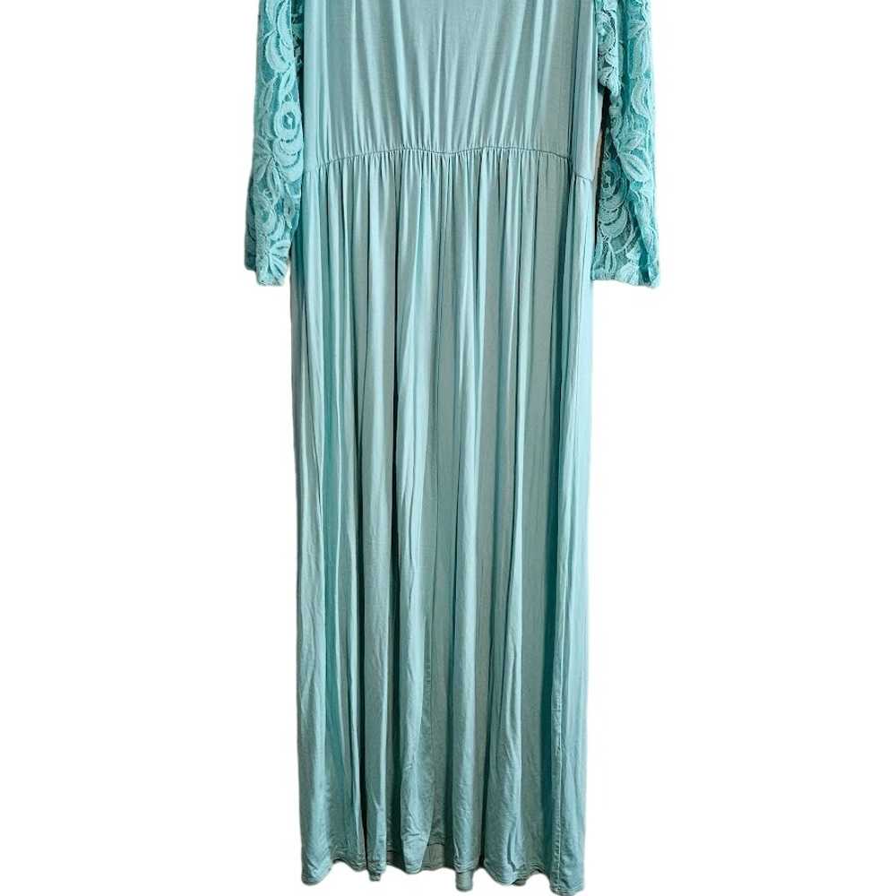 3XL Chic Soul 3/4 length sleeve maxi dress sea fo… - image 8