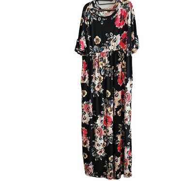 3XL Sweet Lovely by Jen Black floral long with fla