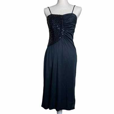 Vintage Womens Black Sequin Sleeveless Dress - image 1