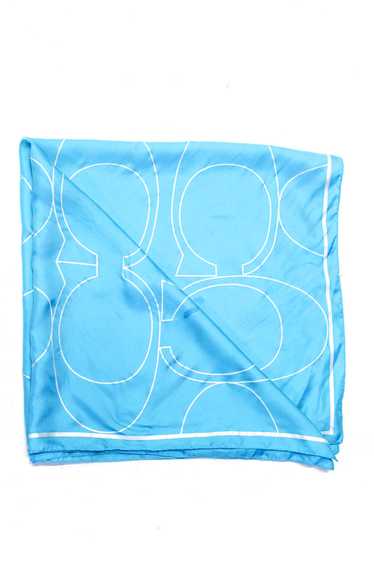 Coach Womens Silk Light Weight Scarf Blue White