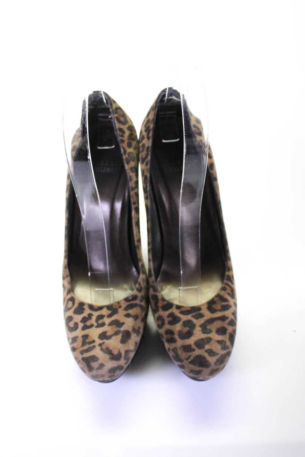 Stuart Weitzman Womens Leopard Print Suede Platfo… - image 2