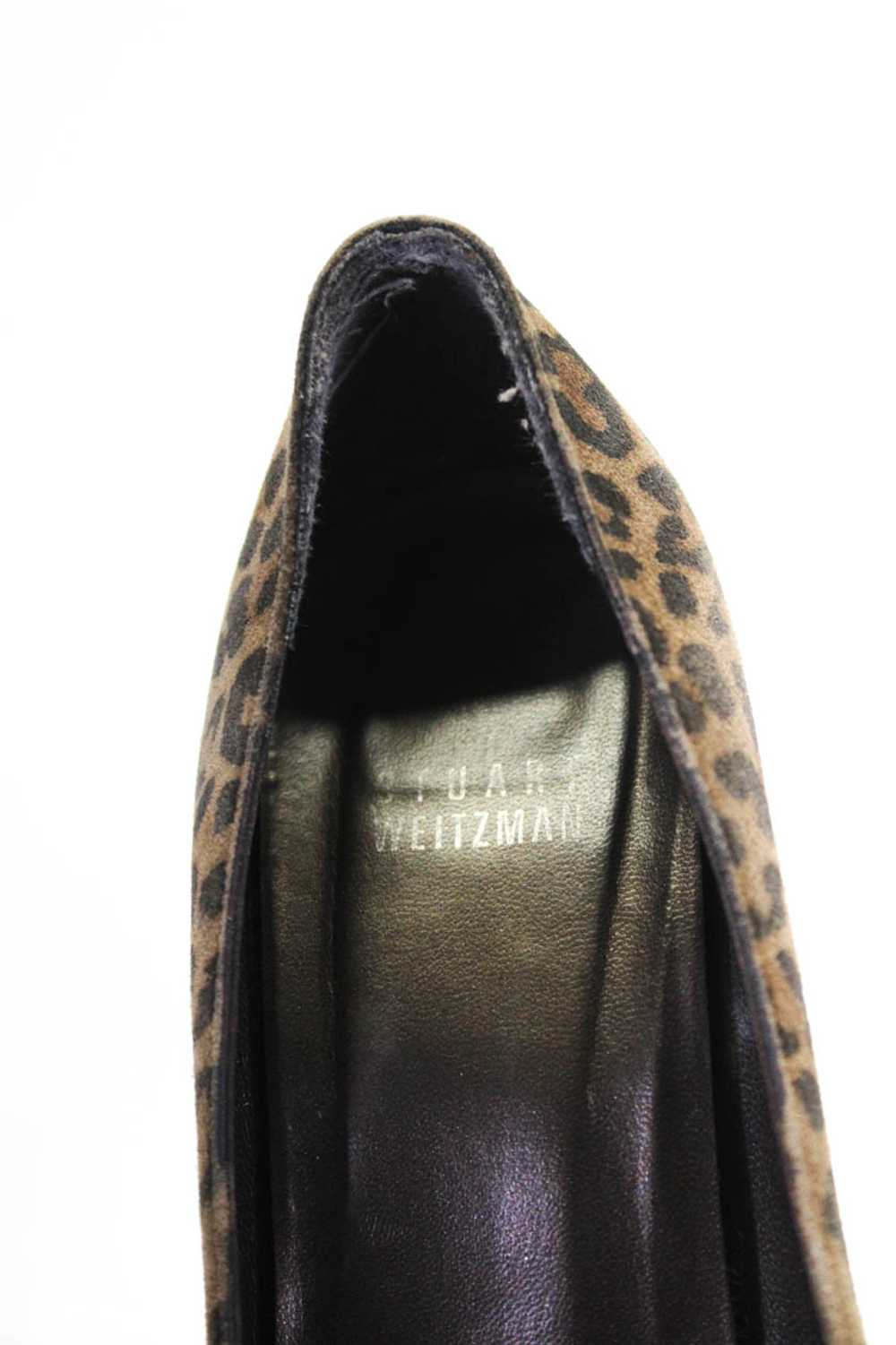 Stuart Weitzman Womens Leopard Print Suede Platfo… - image 6