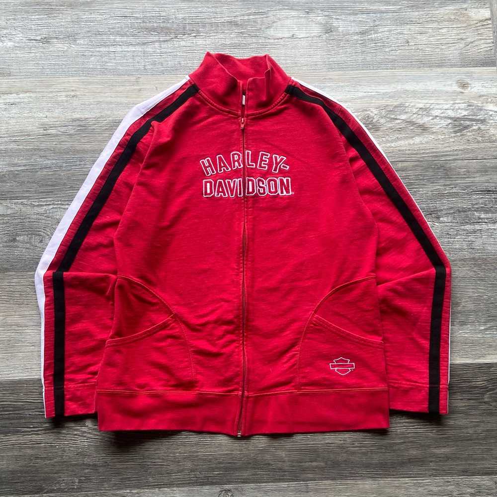 Vintage y2k 2000s Red Harley Davidson Sweatshirt … - image 1