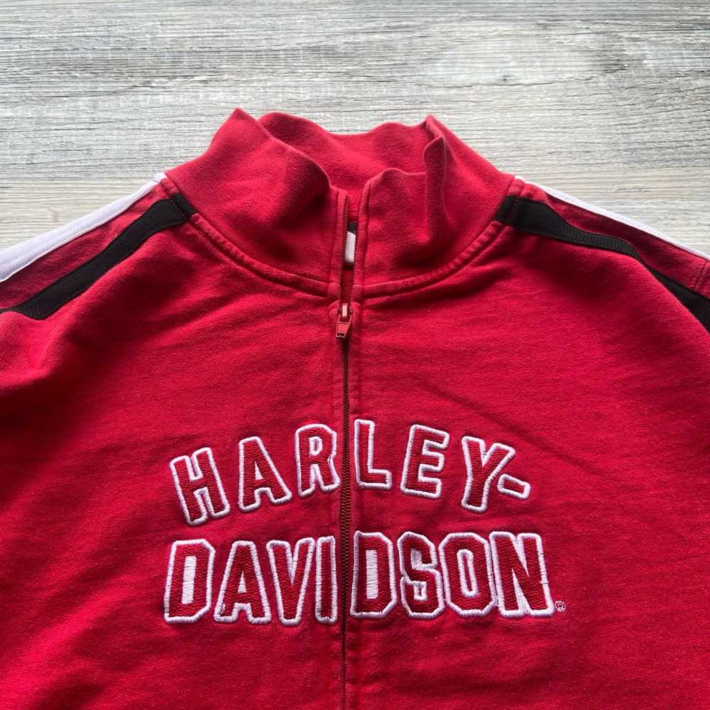 Vintage y2k 2000s Red Harley Davidson Sweatshirt … - image 2