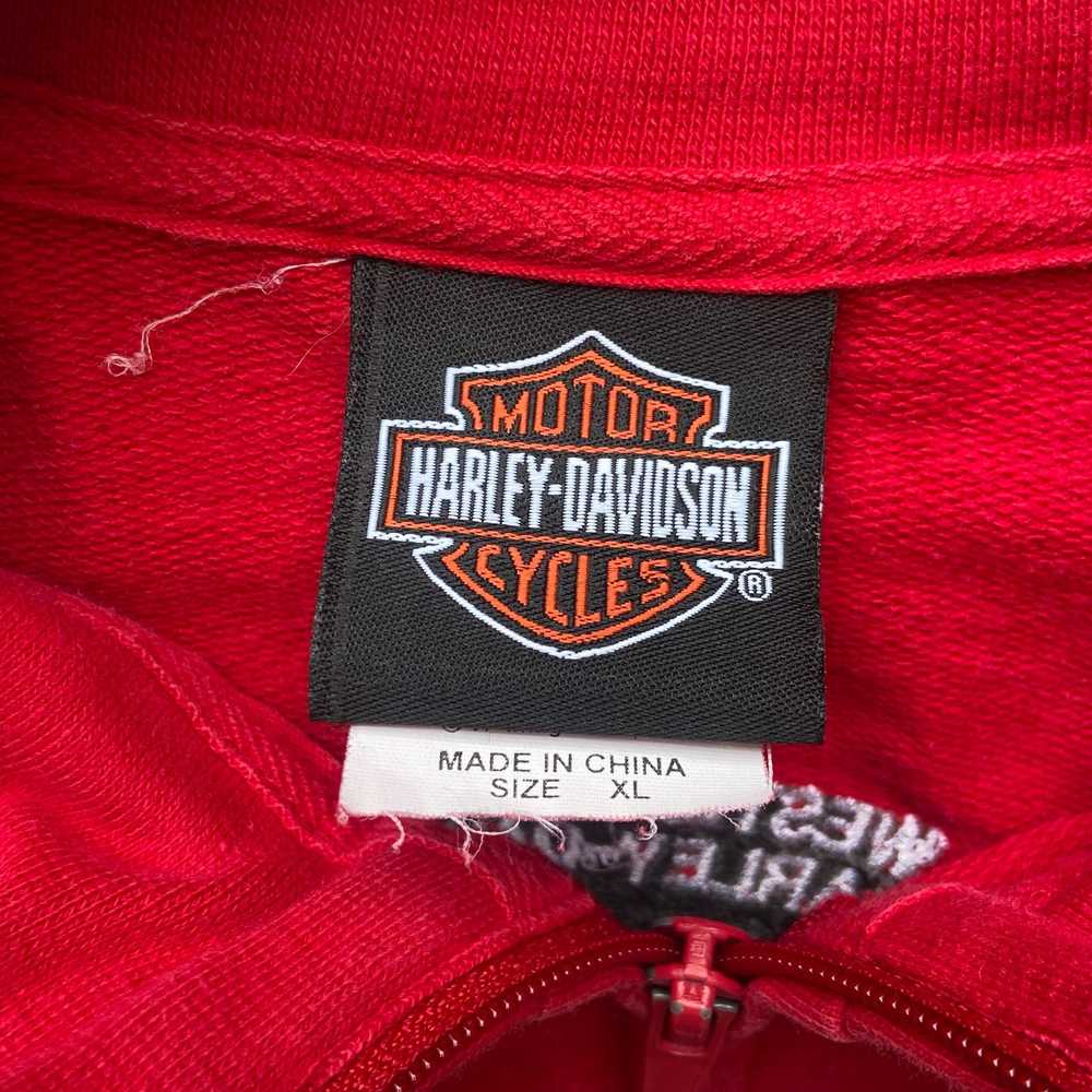 Vintage y2k 2000s Red Harley Davidson Sweatshirt … - image 4