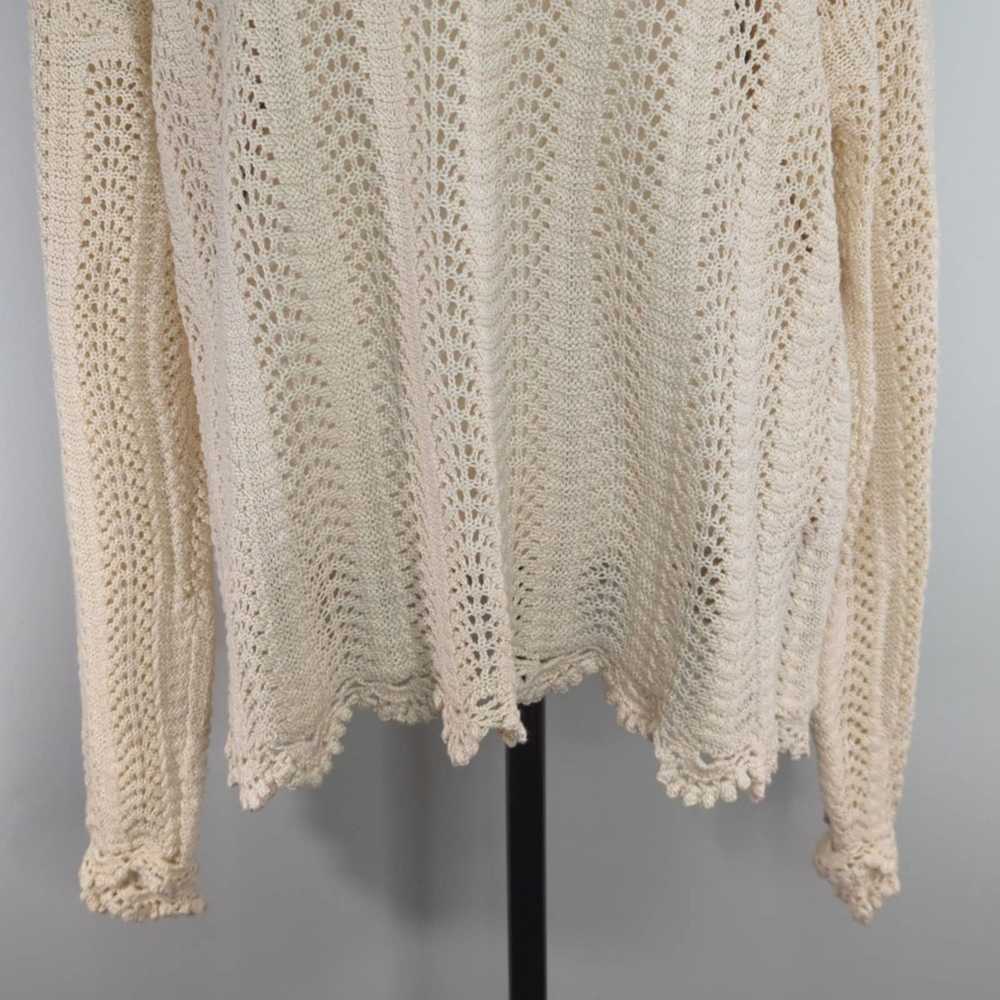 Paige Womens Kuzuyu Sweater Cream Beige Crochet XL - image 3