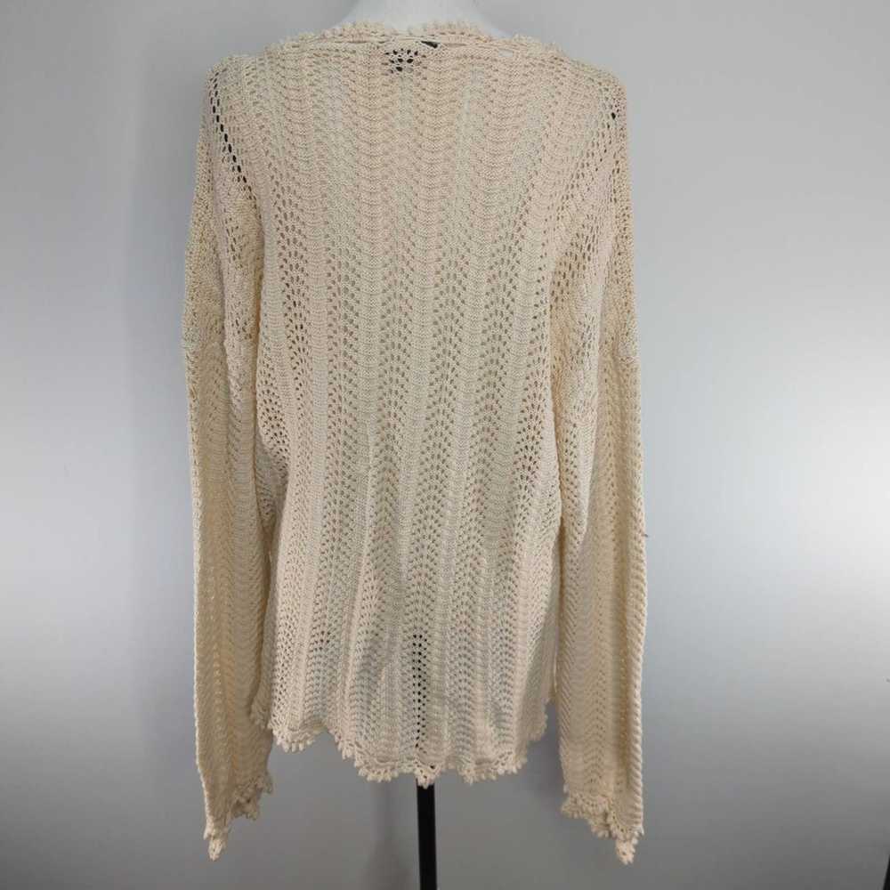 Paige Womens Kuzuyu Sweater Cream Beige Crochet XL - image 4