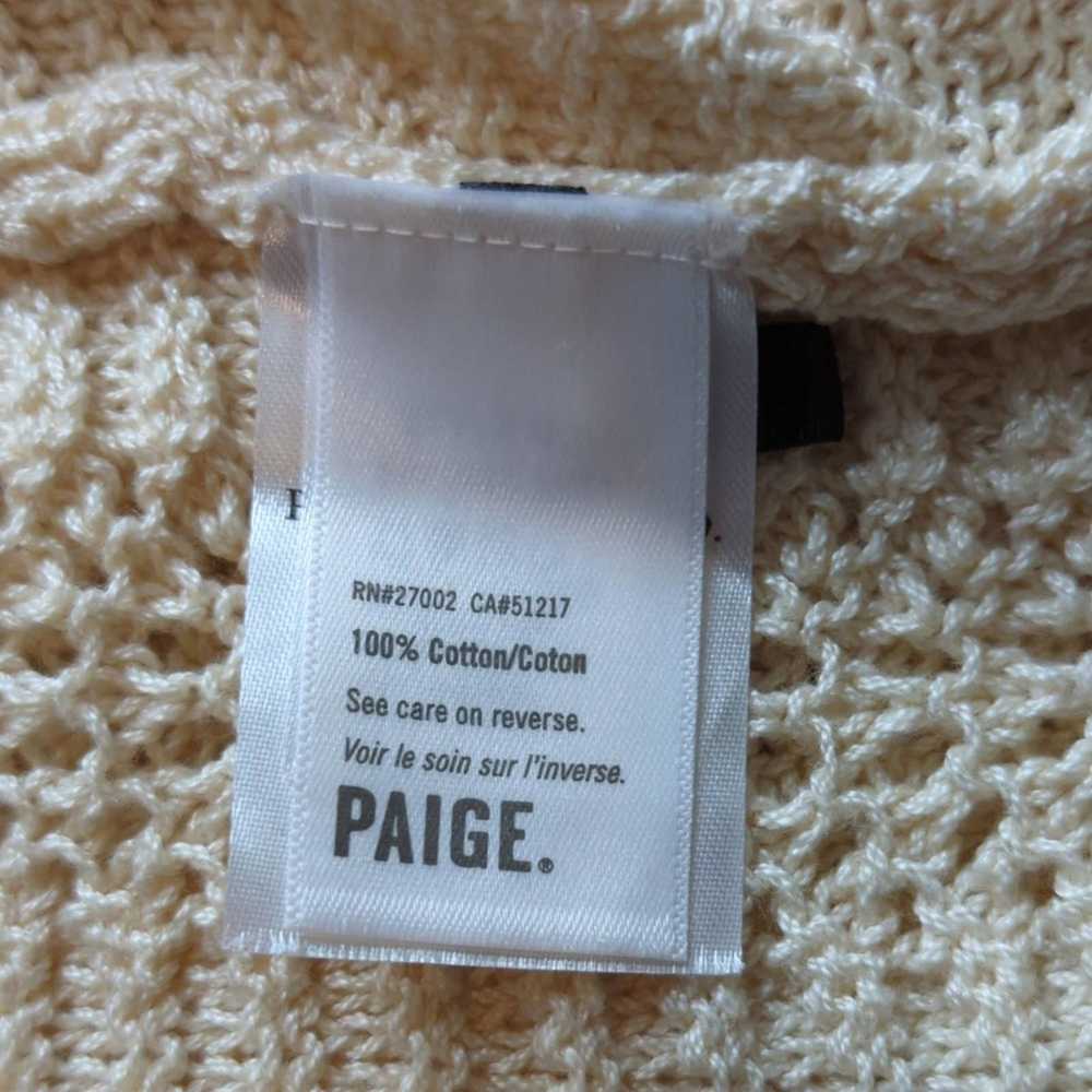 Paige Womens Kuzuyu Sweater Cream Beige Crochet XL - image 6