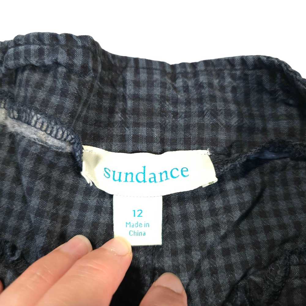 Sundance Plaid Blue Black Check Linen Cotton Plea… - image 3