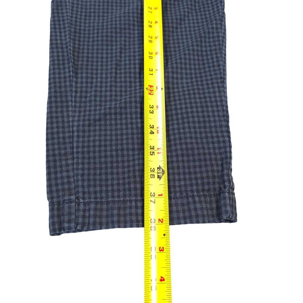 Sundance Plaid Blue Black Check Linen Cotton Plea… - image 5