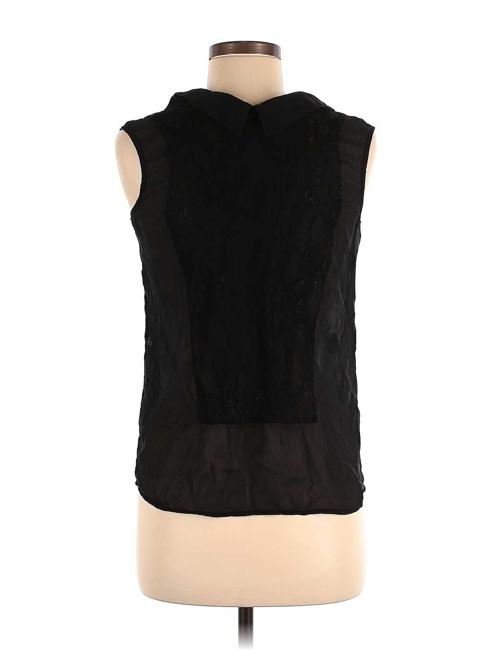 Maje Women Black Sleeveless Silk Top M - image 2