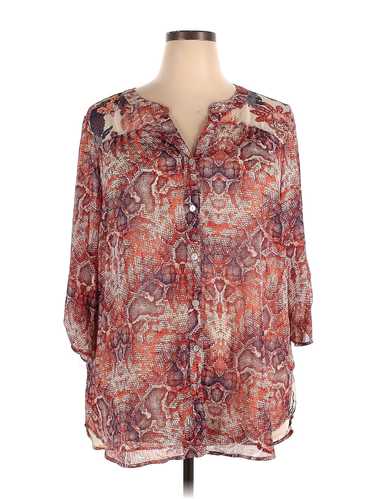 Fig and Flower Women Orange 3/4 Sleeve Blouse 2X … - image 1