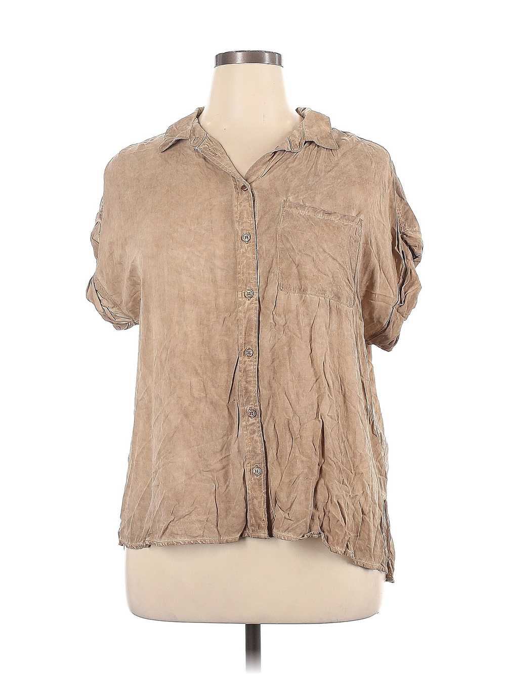 Velvet Heart Women Brown Short Sleeve Blouse XL - image 1